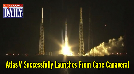 NASA’s Tracking and Data Relay Satellite L (TDRS-L) successfully launched atop a United Launch Alliance Atlas V rocket at 9:33 p.m. EST from the Cape Canaveral Air Force Station Space Launch Complex 41 in Florida. (NASA image)