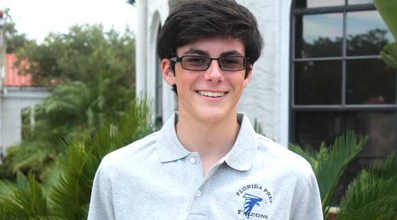 For Dylan O’Shea, being a top scholar at Melbourne’s Florida Prep is just one facet of this dynamic young leader, who also finds caring ways to give back to people in need in his community. (Image for SpaceCoastDaily.com)