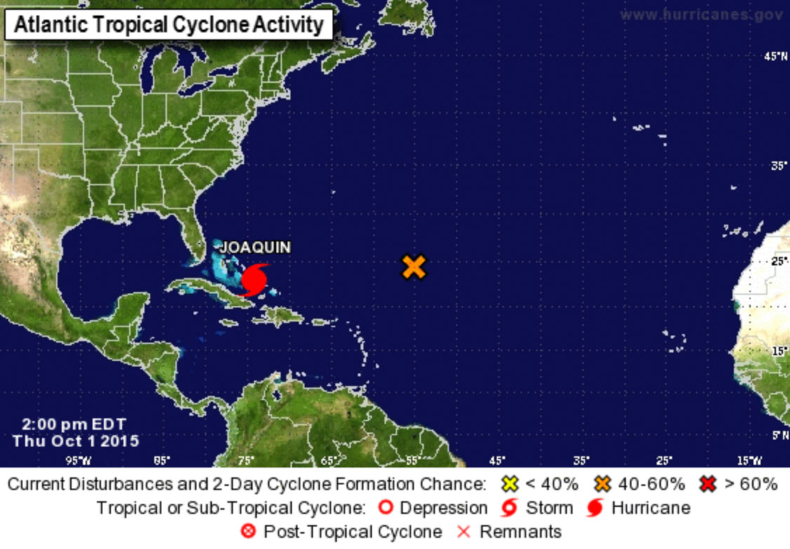 National Hurricane Center: Hurricane Joaquin Now Labeled Category 41126 x 782