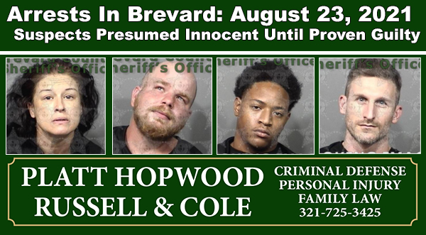 Arrests In Brevard County August Suspects Presumed Innocent