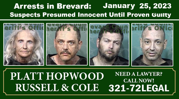 Arrests In Brevard County January Suspects Presumed