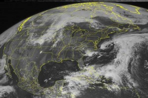 NOAA satellite image shows Tropical Storm Alberto 140 miles east of Charleston, S.C.