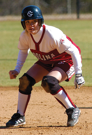 Meghan Cornett finished ninth all-time in South Carolina history with 217 hits, sixth in doubles with 40, fourth in homeruns with 18, seventh in total bases with 323 and ninth in RBI with 109. Her .996 fielding percentage is the best single-season performance in school history. She’s also the only player ever to start every game in four years as she made 236 starts in 236 games.
