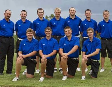 BCC Golf Team Nelson Apsey, Kyle Benson, Tyler Howes, Arthur Leonard, Brett Maue, Nicholas Maynard, Blake Biggs, Keith Greene, and Anthony Skirk.