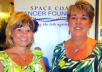 Left to right – Kim Strickland with Tina Norman, President, Space Coast Cancer Foundation. (Space Coast Medicine & Active Living image)
