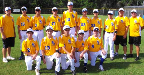 At Holder Park, the Junior baseball division came down to the wire as Indian River City Little League (v) rode a 3-run sixth inning for a 6 - 5 come from behind win over Mims Little League. (Charlie Roberts image)