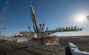 Michael Hopkins of NASA and Oleg Kotov and Sergey Ryazanskiy of the Russian Federal Space Agency (Roscosmos) will depart from the Baikonur Cosmodrome at 4:58 p.m. EDT (2:58 a.m. Kazakh time Sept. 26) aboard a Soyuz spacecraft headed for the International Space Station. (NASA.gov image)