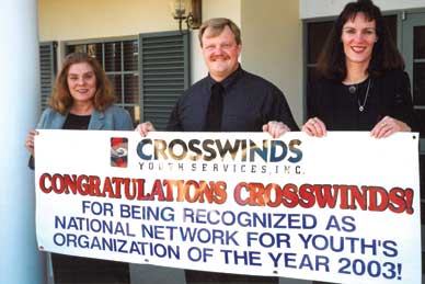 SHANNON WILSON, right, with Jack Parker, center, and Jan Lokay, President and CEO of Crosswinds Youth Services. (Image for Space Coast Medicine & Active Living)