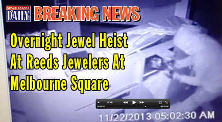 The Melbourne Police Department is currently investigating a burglary at Reeds Jewelers at the Melbourne Square Mall in which burglars got away with thousands of dollars of jewels. (MPD video image)