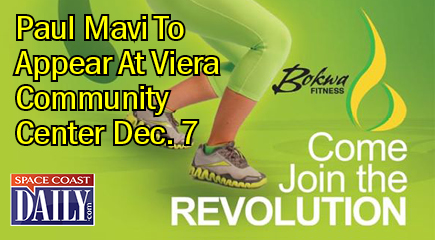 International fitness personality and BOKWA® Fitness creator Paul Mavi will be on the Space Coast, Friday, Dec. 7 to lead participants in this addictive and energizing cardio workout at the Viera Regional Community Center.