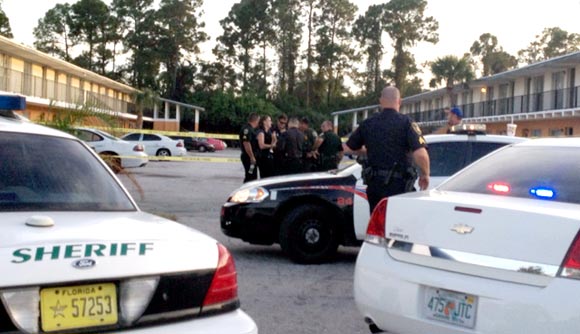 Cocoa Police responded to the shooting and witnesses directed officer to where they had last seen several males running from the area. At this time police have three people detained and have located one gun. (SpaceCoastDaily.com image)