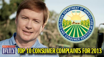 As 2013 comes to a close, the Florida Department of Agriculture and Consumer Services released today the top 10 consumer complaints filed this year. “We’re here to help consumers,” said Commissioner of Agriculture Adam H. Putnam. (FDACS image)