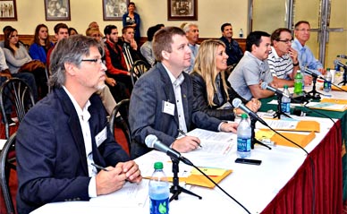 The panel of judges for the final round. (Florida Tech image)