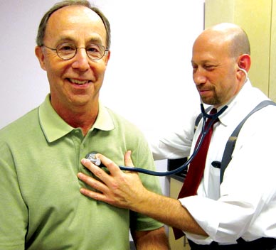 ABOVE: Dr. Mark Pinsky with his patient, Bob Browsky. Dr. Pinsky is one of the latest doctors to join MDVIP, a national network of 650 physicians from Hawaii to Maine committed to practicing preventive and personalized healthcare, not just the treatment of disease. (Space Coast Medicine & Active Living)