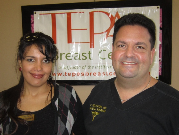 Gisele Pantoja and Dr. Al Pecoraro of TEPAS Breast Center answered questions at the annual Fair.