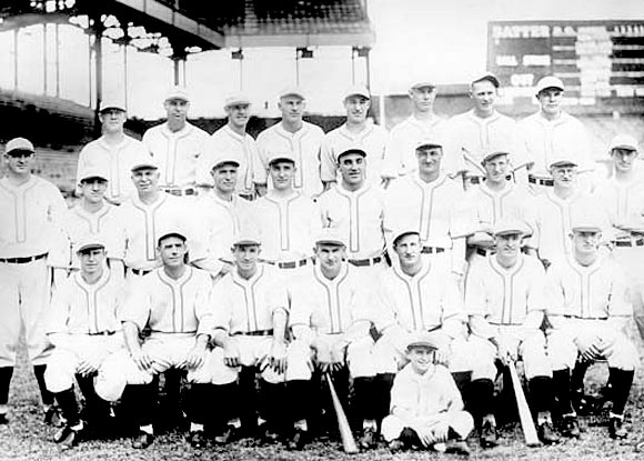 By the time this team photo of the 1931 St. Louis Browns was taken, Jimmy Palermo (pictured above sitting on the ground between Hall of Famer Goose Goslin's feet), had been with the Browns for five seasons.