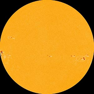 This image was captured on Jan. 2, 2014, by NASA’s Solar Dynamics Observatory’s Helioseismic and Magnetic Imager, or HMI, instrument, designed to study the magnetic field at the solar surface, or photosphere. (NASA/SDO/HMI image)