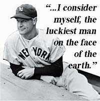 Lou Gehrig Luckiest Man Farewell Speech 8x10 Plaque!