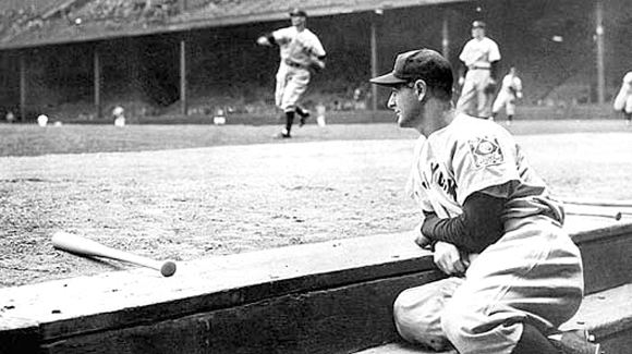 IRONMAN Lou Gehrig’s streak of 2,130 consecutive games came to an end on the May 2, 1939 in Detroit, above, when Lou took himself out of the line-up because he thought his puzzling physical weakness was a detriment to the team and he needed time to “get in better shape.”