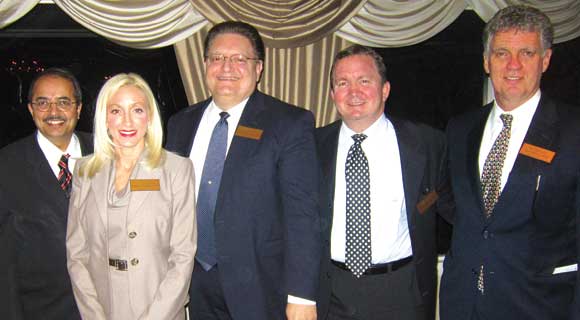 THE BREVARD MEDICAL SOCIETY will hold its annual officer installation Dinner on Thursday, Feb. 20. Dr. Stephanie Haridopolos, second from left, will be installed as BCMS president. With Dr. Haridopolos above are, left to right, Dr. Piyush Joshi, Dr. John Potomski, Dr. David Badolato and Dr. David Weldon. (Space Coast Medicine & Active Living)