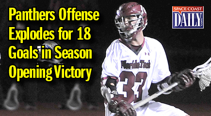 The Florida Tech men’s lacrosse squad celebrated an Opening Day win for the second consecutive season on Monday afternoon as the Panthers offense exploded for 18 goals on the way to an 18-10 victory over Coker College at Bylerly Park. (Florida Tech image)