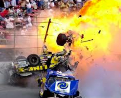 Bodine believes God certainly was in command of his life when he survived a vicious crash at Daytona International Speedway in 2000. (Image for SpaceCoastDaily.com) 