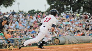 Manatees outfielder Michael Reed, seen here in a game from earlier this season, went 2-for-3 with a double in Brevard County's 2-0 loss to the Daytona Cubs on Saturday night at Jackie Robinson Ballpark in Daytona Beach. In his last five games, Reed is hitting .438. (Brevard Manatees image)