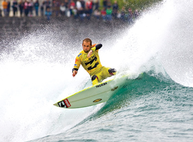 In 2001, Clifton James, or C.J., won the world championship, marking the first distinct difference between the surfing twins. (Image for SpaceCoastDaily.com)