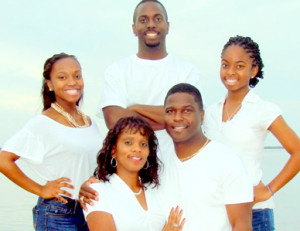 Michael Cadore with daughter Courtney, wife Cornelia, son Michael Jr. and daughter Cierra.