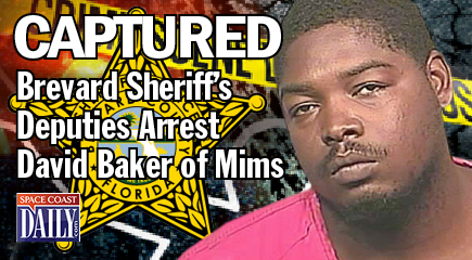  The Brevard County Sheriff’s Office arrested 20-year-old David Quentell Baker of Mims at about 6 a.m. this morning for Assault with a Firearm on a Law Enforcement Officer, Possession of a Firearm by a Convicted Felon, Resisting Arrest without Violence and Violation of Probation. (BCSO image)