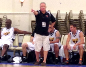 Enforcers head coachGreg Buttrick directs his troops during 