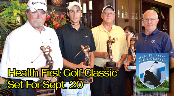 THE HEALTH FIRST GOLF CLASSIC first place team consisted of, left to right, At Duran Golf Club, The Viera Company team of Joseph Duda, Dave D’Agostino, Steve Johnson and Fred Pendarvis. (Image for SpaceCoastDaily.com)