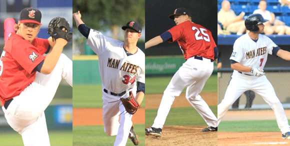  Jed Bradley, Tyler Wagner, Tanner Poppe and Cameron Garfield represented the Brevard County Manatees in the 2014 Florida State League All-Start Game. (Brevard County Manatees image)