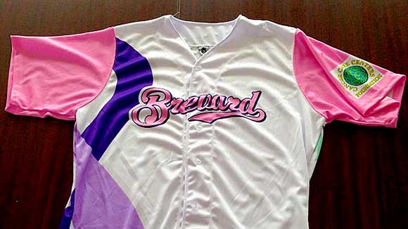 The Brevard County Manatees on Saturday will be wearing "Cancer Survivor" theme jerseys. The front features a lavender ribbon -- the color used to denote all types of cancer -- while ribbons representing more than 15 types of cancer are included on the back. (Image for SpaceCoastDaily.com)