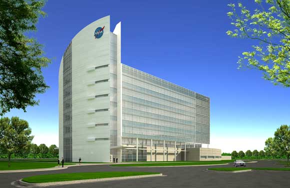  An artist rendering of the new headquarters building for NASA's Kennedy Space Center. (NASA image)