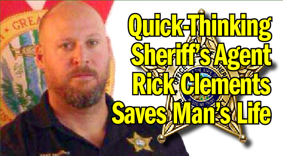 Brevard County Sheriff Wayne Ivey commended the recent "Life Saving" actions BCSO Agent Richard "Rick" Clements. (BCSO image)