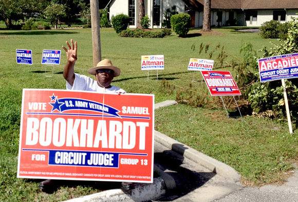 Art Edwards from Mims supports  Sam Bookhardt for circuit judge. "Sam is honest and knows the law, I think he'll apply the law justly," said Edwards. "He's one of the most humble people I know."