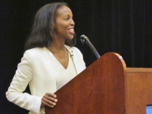 Keynote Speaker Sarah Lewis speaks to a packed audience on "Transformational Change".  Lewis is a best-selling author and a faculty member at Yale University.