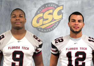 Earlier this week, Florida Tech linebacker J.J. Sanders, left, was named the GSC Defensive Player of the Week, while quarterback Mark Cato, right, brought home his third-straight GSC Freshman of the Week Award.