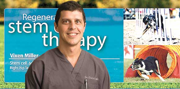 DR. JEFF CHRISTIANSEN has been working in the area since January 2006, is credentialed to do stem cell therapy on small animals since 2008, and is happy to now offer his expertise through five different locations. (Image for Space Coast Medicine & Active Living)