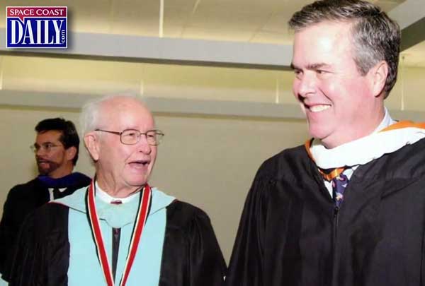 In 1989, Florida’s Governor and Cabinet honored King for being recognized as America’s top administrator in higher education by the American Association of University Administrators. Former Florida Governor Jeb Bush perhaps summed King best. “Max is a great American,” wrote Bush to BCC Board Chair Jim Handley. (Image For Space Coast Daily)