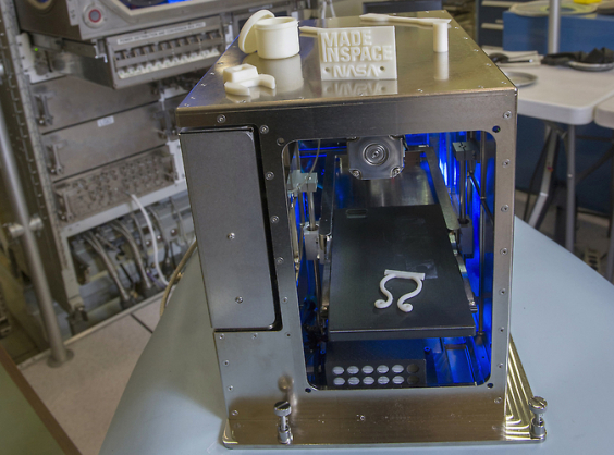 International Space Station's 3D printer during flight certification and acceptance testing at NASA's Marshall Space Flight Center. (NASA.gov image)