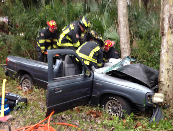 Engine 12 and District 10 were dispatched to 3350 Fox Lake Road At about 4:48 pm on Wednesday for a report of a vehicle accident. (