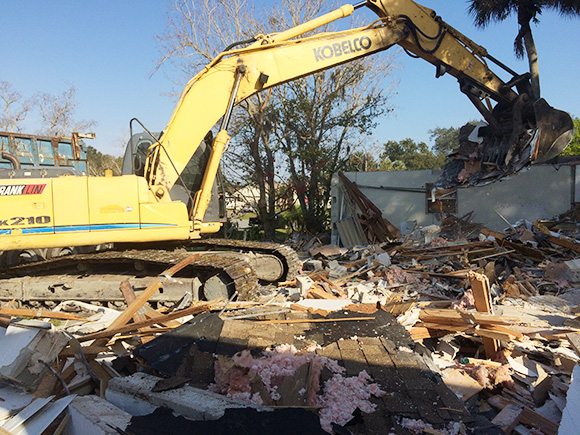 The latest home project for a wounded warrior in Palm Bay began with a demolition operation on Monday. HOMES-FOR-WARRIORS-180It is the first new construction project in the program and the first for 2015. (Image for SpaceCoastDaily.com)