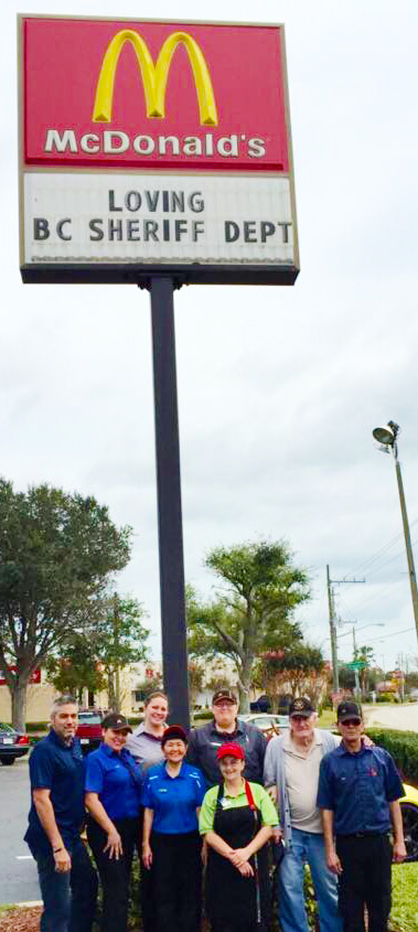 Thank you to the Rodriguez Family Owned McDonalds Restaurants for showing our community how much they love the members of the Brevard County Sheriff’s Office. (BCSO image)