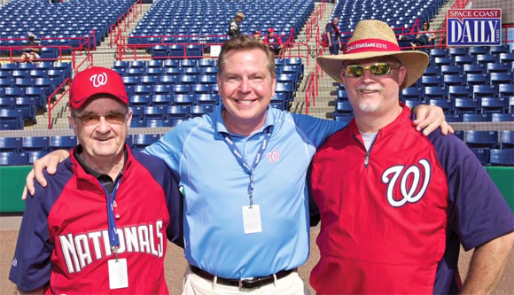 Dr. Bruce Thomas, center, with Dave McConnell, the Washington Nationals security director for spring training, left, and Mike McGowan, the Washington Nationals assistant athletic trainer. (SpaceCoastDaily.com image)