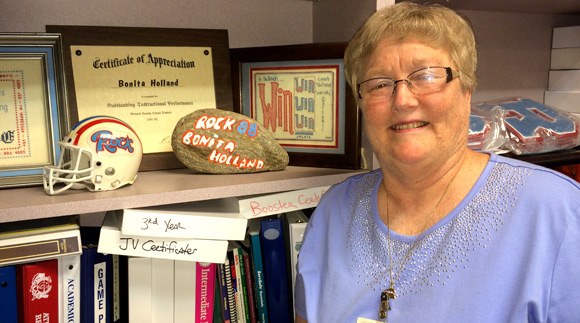 When Holland became AD in 1985, she, as Thompson had before, had to divide her time between the classroom and the playing fields. As time went on, the duties of the athletic director evolved to such a degree that Holland had to leave the classroom to concentrate strictly on the sports program. (Image for SpaceCoastDaily.com)