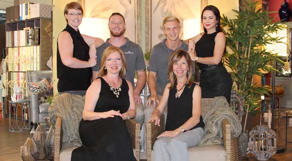 The Island Paint & Decorating team includes, left to right top row: Holly Wiese, Brock Heruth, Andrew Wilson and Luiza Racovita; Front row, left to right are Terri Pentz and Betty Greenway. (SpaceCoastDaily.com image) 