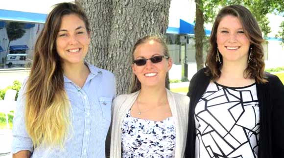 LEFT TO RIGHT: Port Canaveral interns include Alexis Miller, Kaitlin Badgett, and Danielle Leahy. (Port Canaveral image)