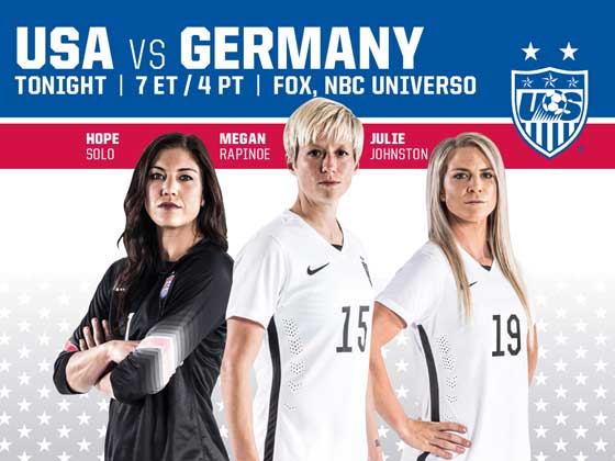 If you enjoy a supercharged, tense, Battle Star Galactica-style sports showdown, then don't miss the Women's World Cup semi-final soccer game tonight between the USA and Germany.